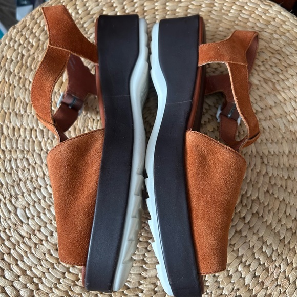 Camper Dessa Women's Size 41/10 Leather  Platform Sandals Shoes Orange Brown - Picture 4 of 9